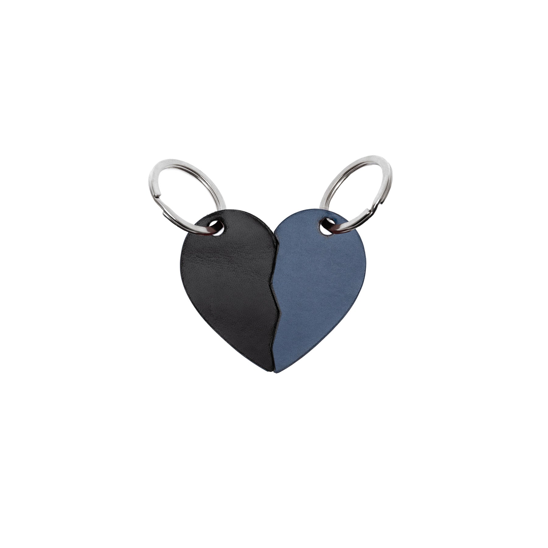Black full-grain leather keyring — personalised gift — CarveOn, made in Ireland