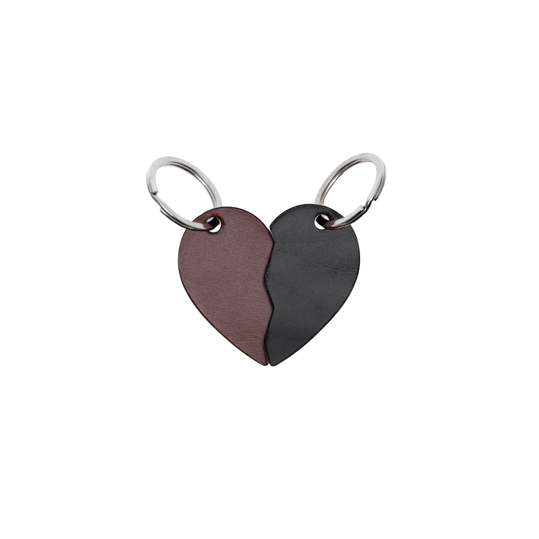 Dark Brown full-grain leather keyring — personalised gift — CarveOn, made in Ireland