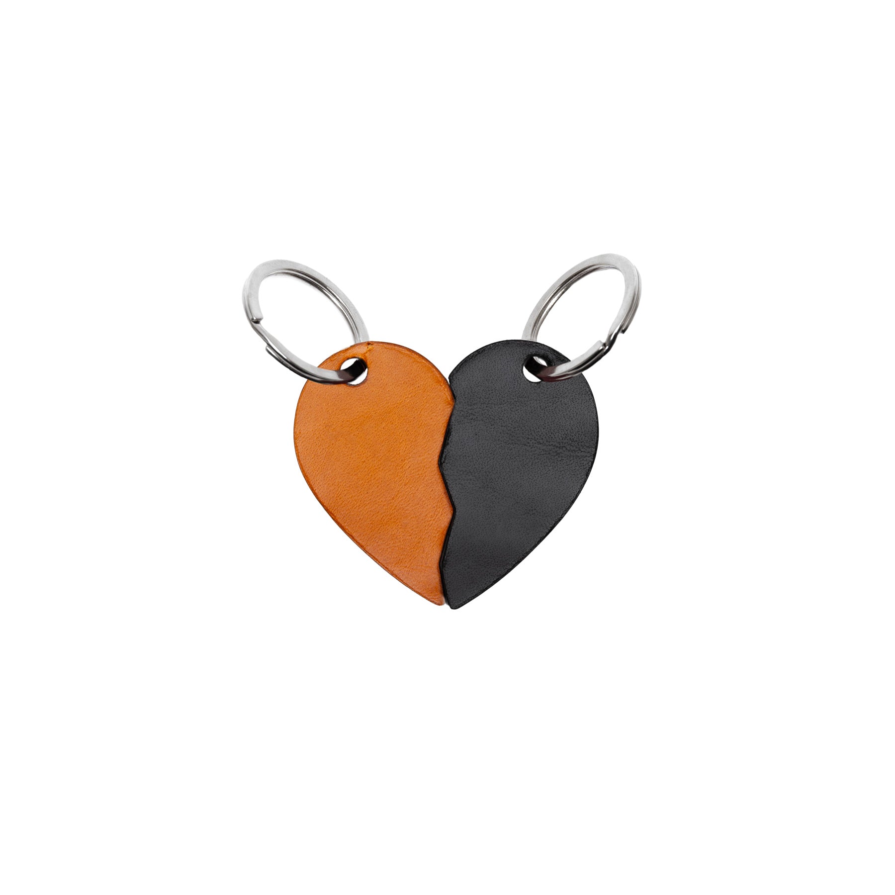 Tan full-grain leather keyring — personalised gift — CarveOn, made in Ireland