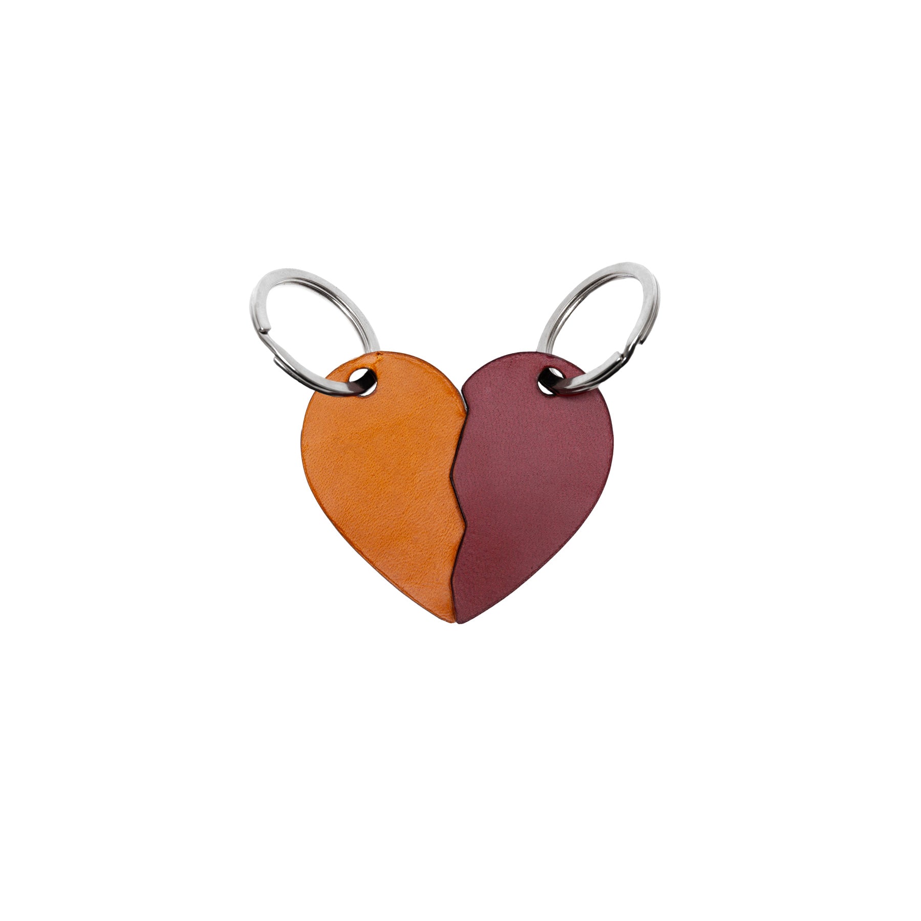 Tan full-grain leather keyring — personalised gift — CarveOn, made in Ireland