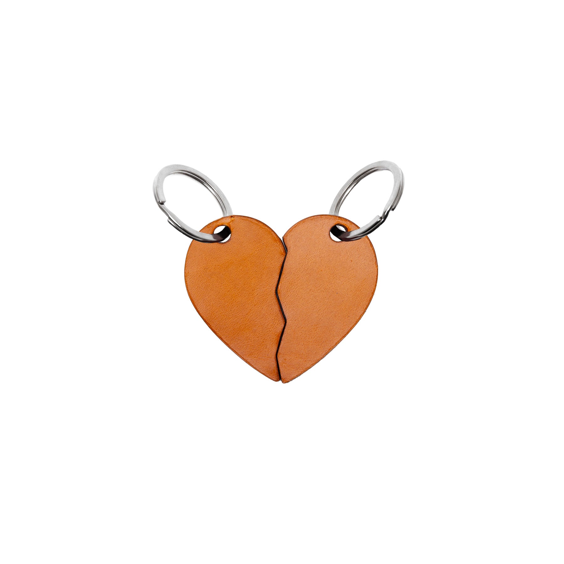 Tan full-grain leather keyring — personalised gift — CarveOn, made in Ireland