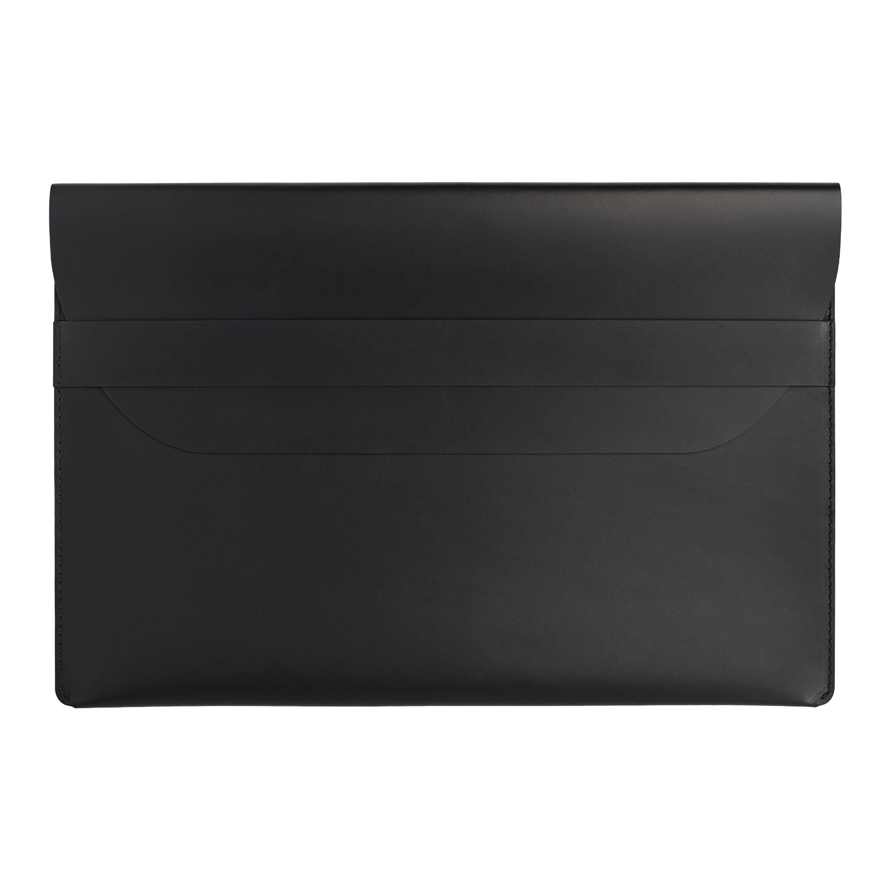 Black full-grain leather document folio, flat lay — personalised — CarveOn, made in Ireland#Color_Black
