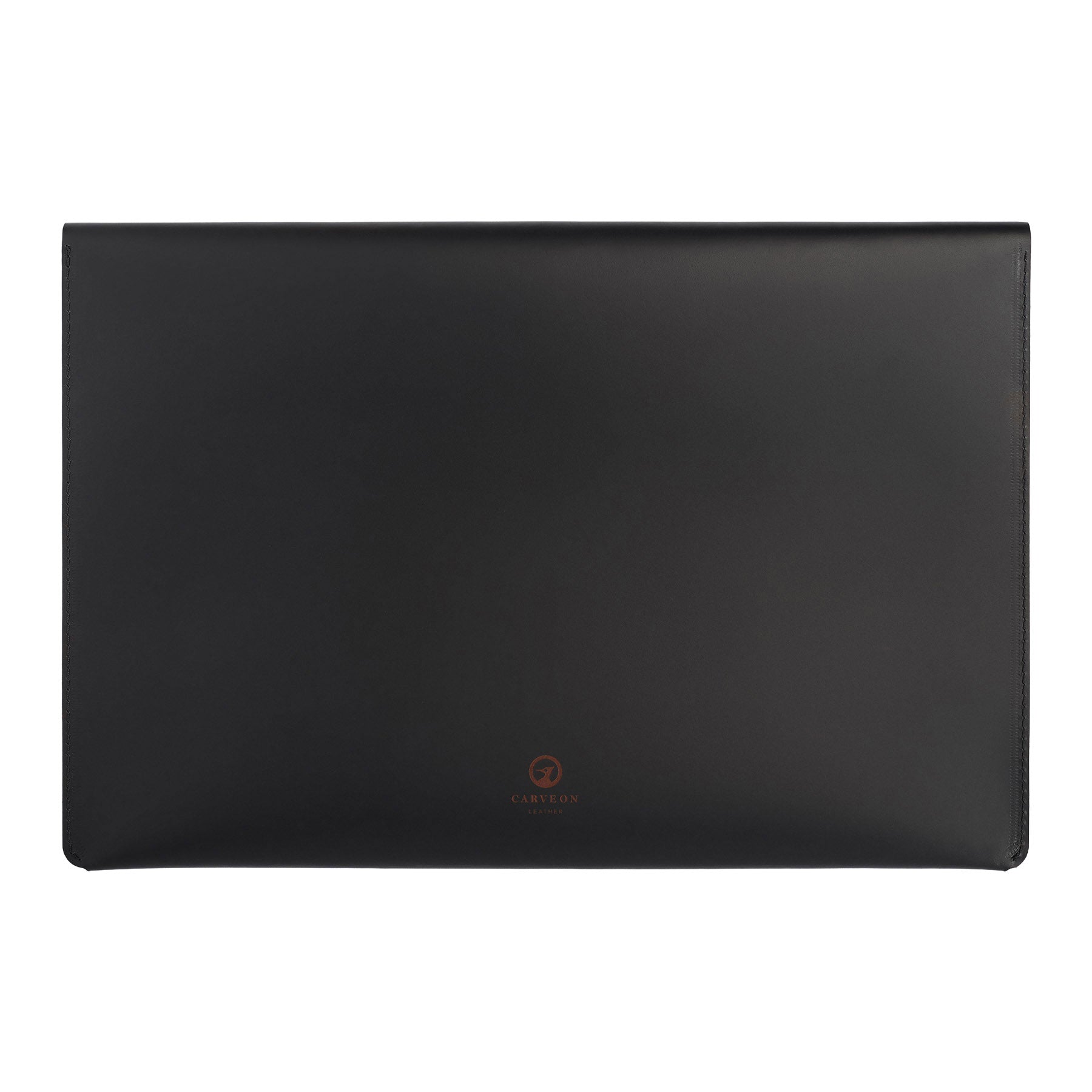 Black full-grain leather document folio, flat lay — personalised — CarveOn, made in Ireland#Color_Black