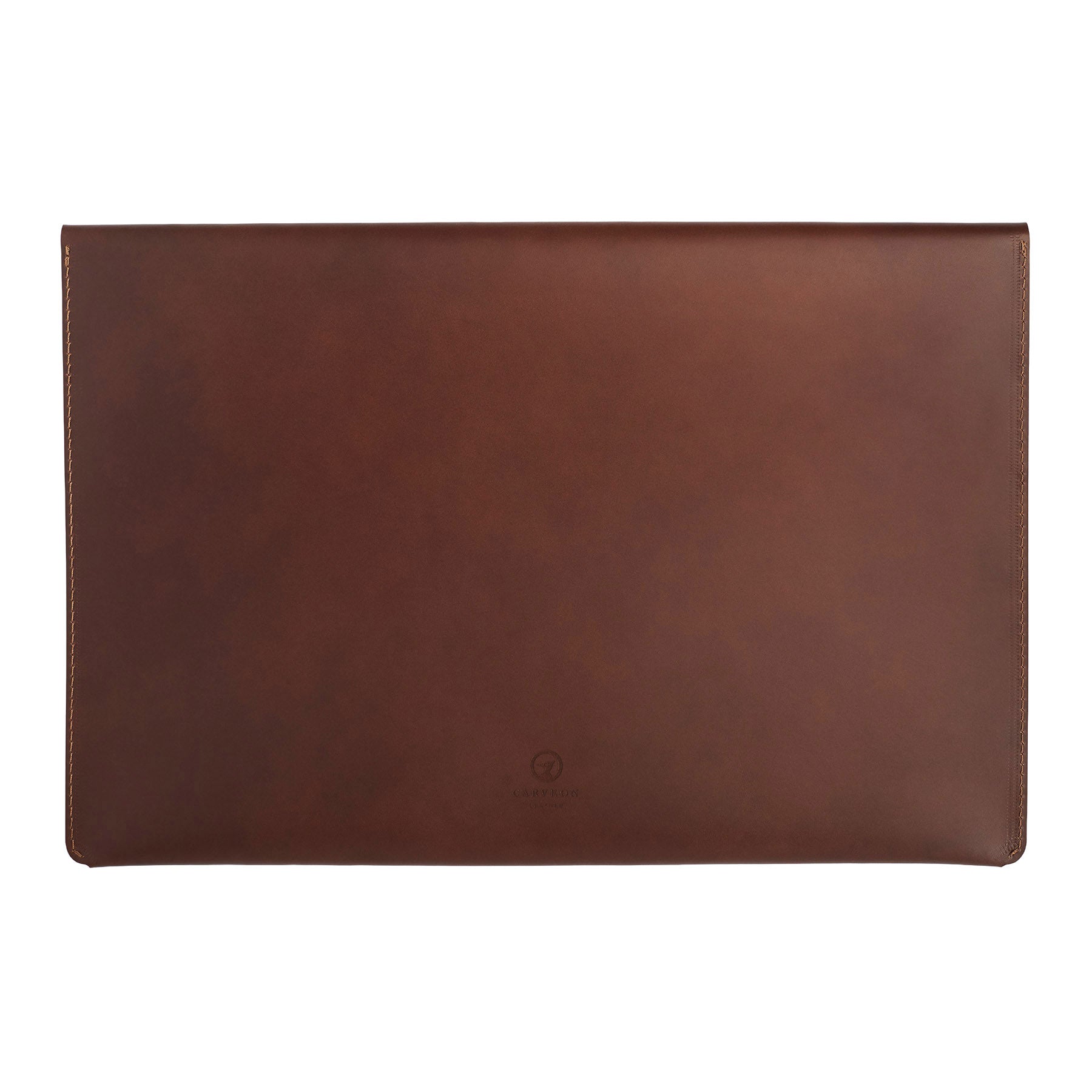 Dark Brown full-grain leather document folio, flat lay — personalised — CarveOn, made in Ireland#Color_Dark Brown