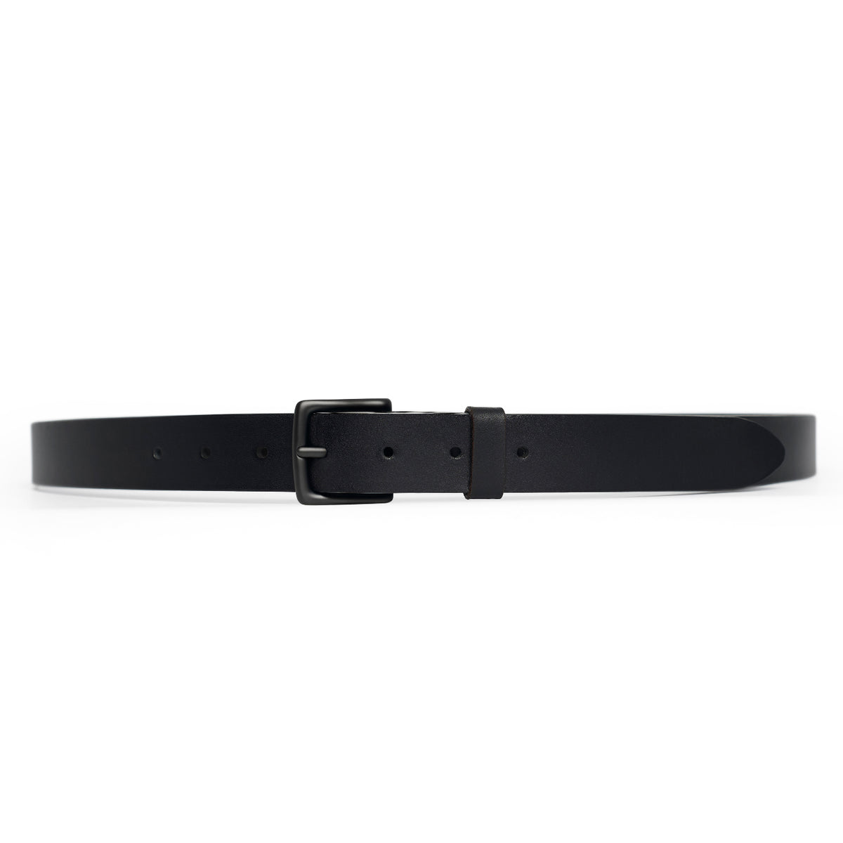 Black full-grain leather belt, black buckle — CarveOn, made in Ireland#Color_Black
