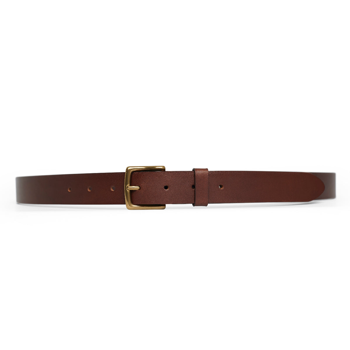 Dark Brown full-grain leather belt, brass buckle — CarveOn, made in Ireland#Color_Dark Brown
