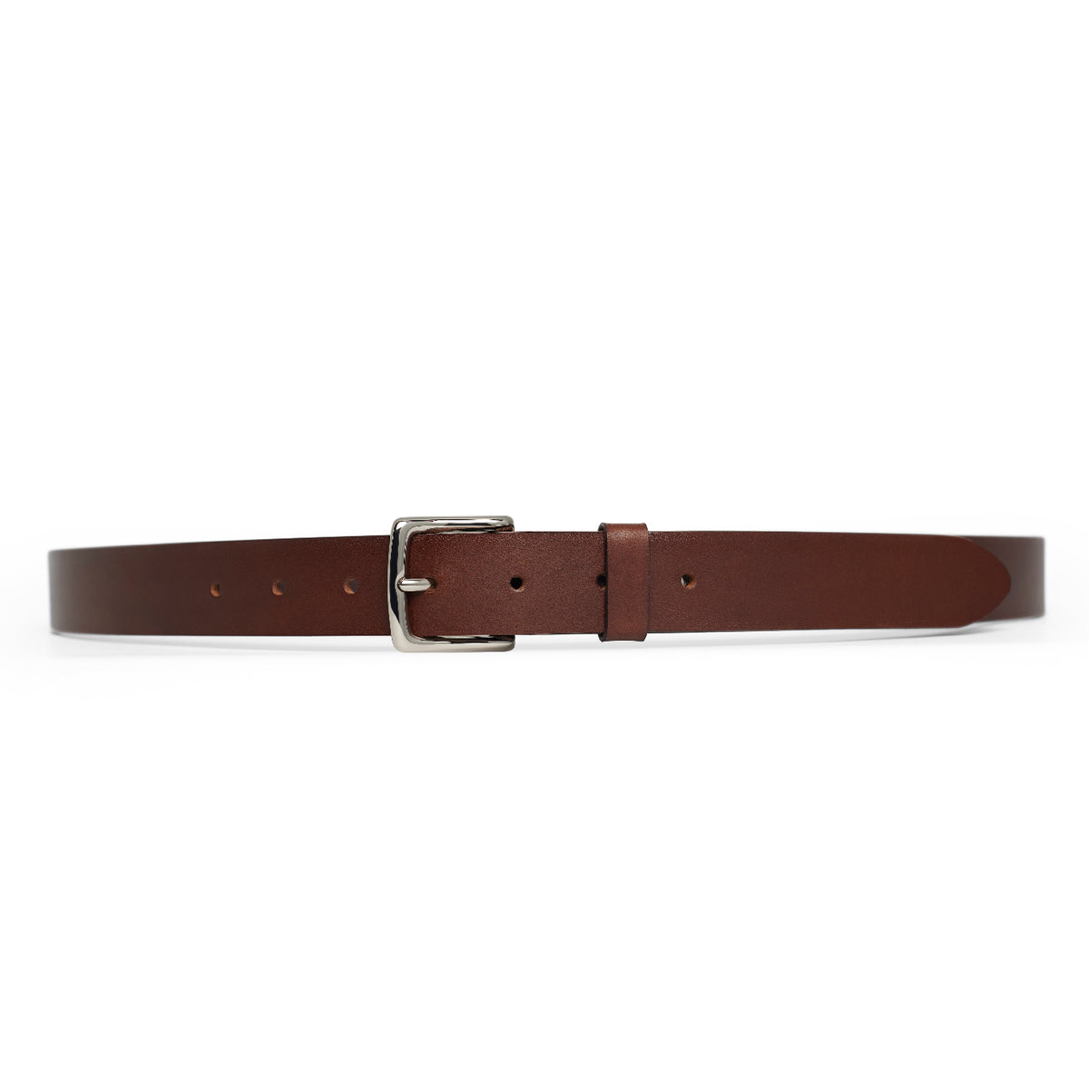 Dark Brown full-grain leather belt, silver buckle — CarveOn, made in Ireland#Color_Dark Brown