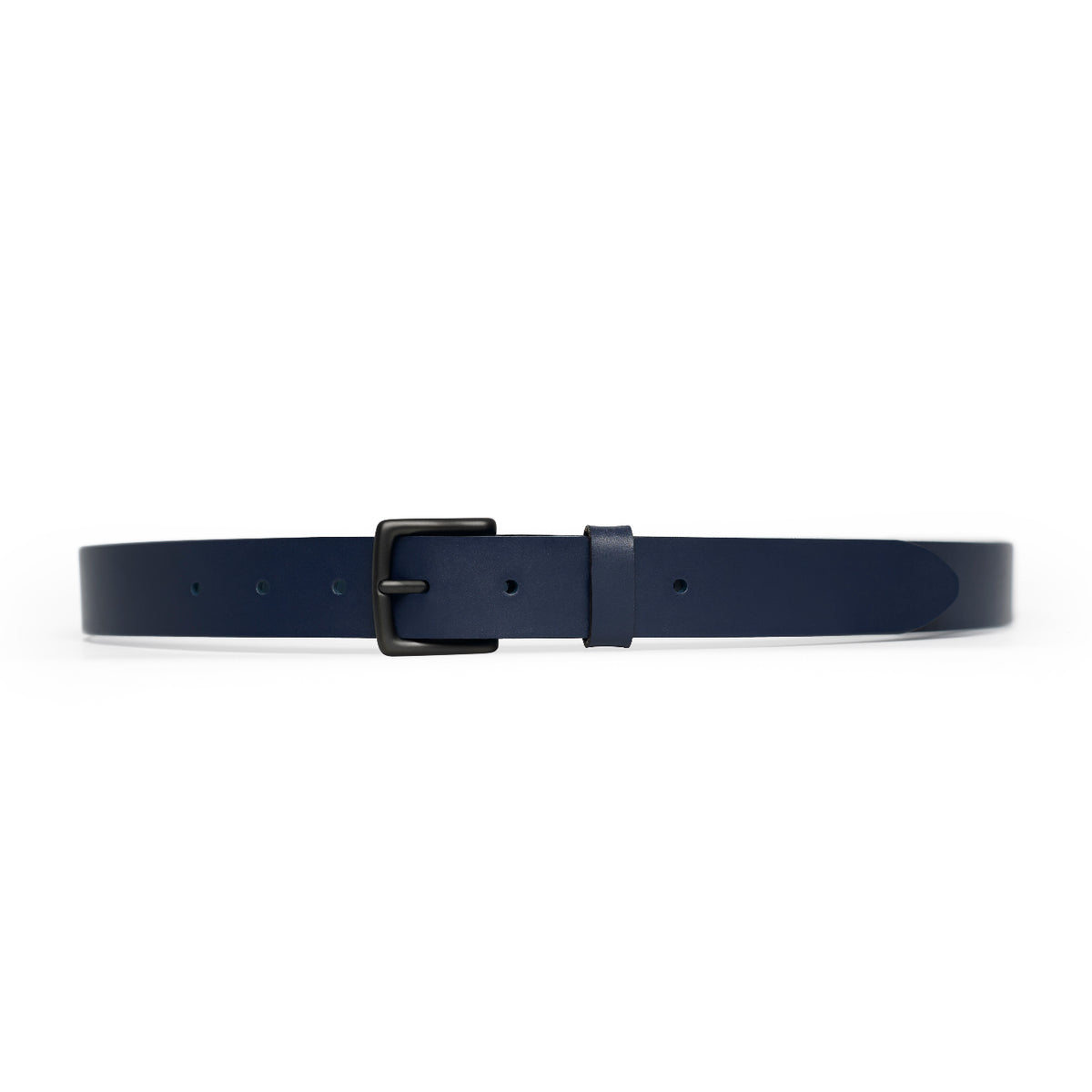 Navy full-grain leather belt, black buckle — CarveOn, made in Ireland#Color_Navy