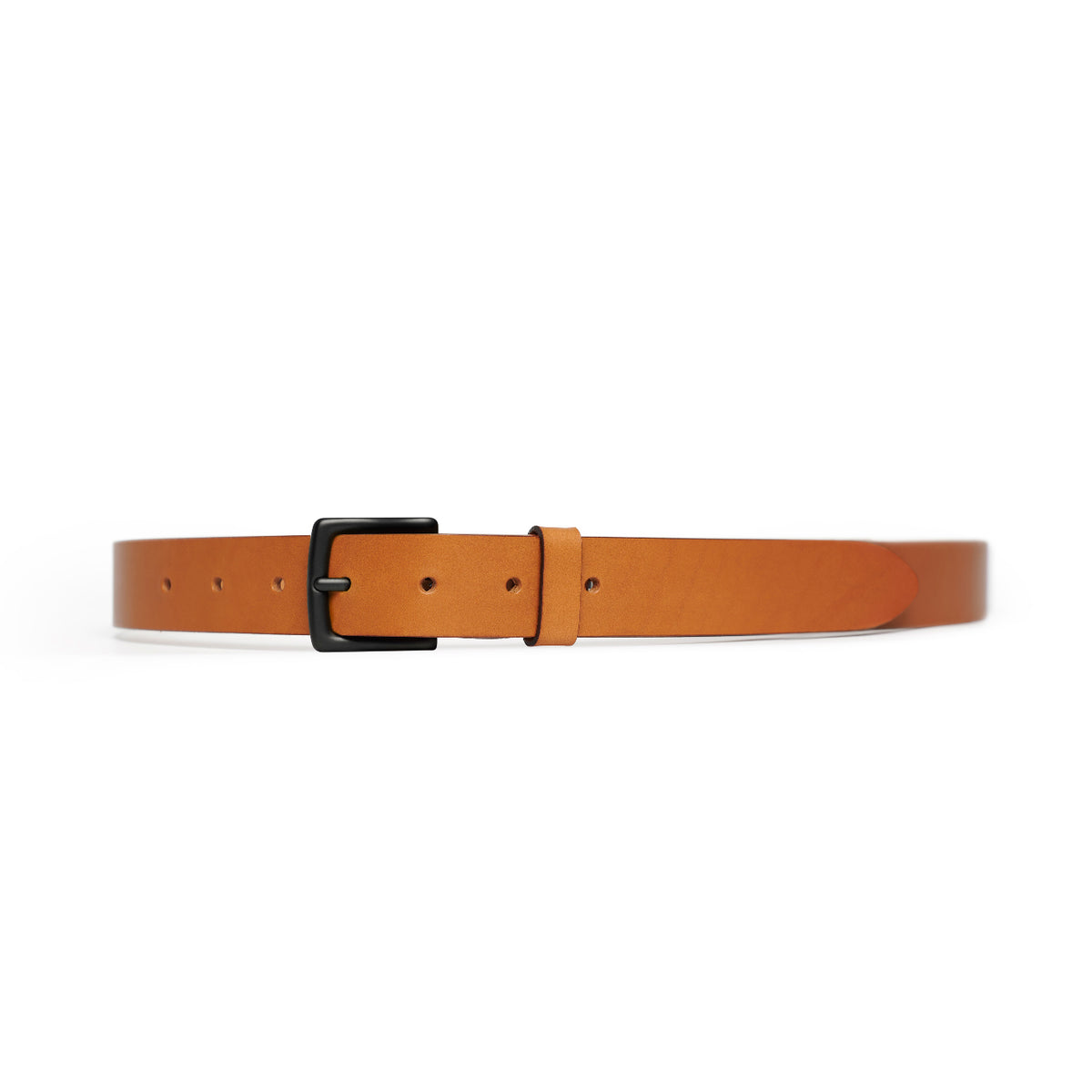 Tan full-grain leather belt, black buckle — CarveOn, made in Ireland#Color_Tan