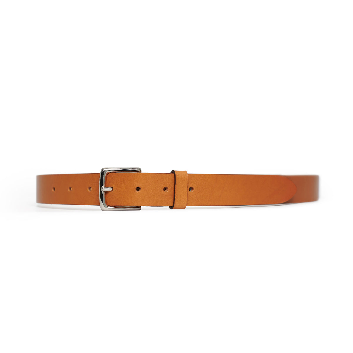 Tan full-grain leather belt, silver buckle — CarveOn, made in Ireland#Color_Tan