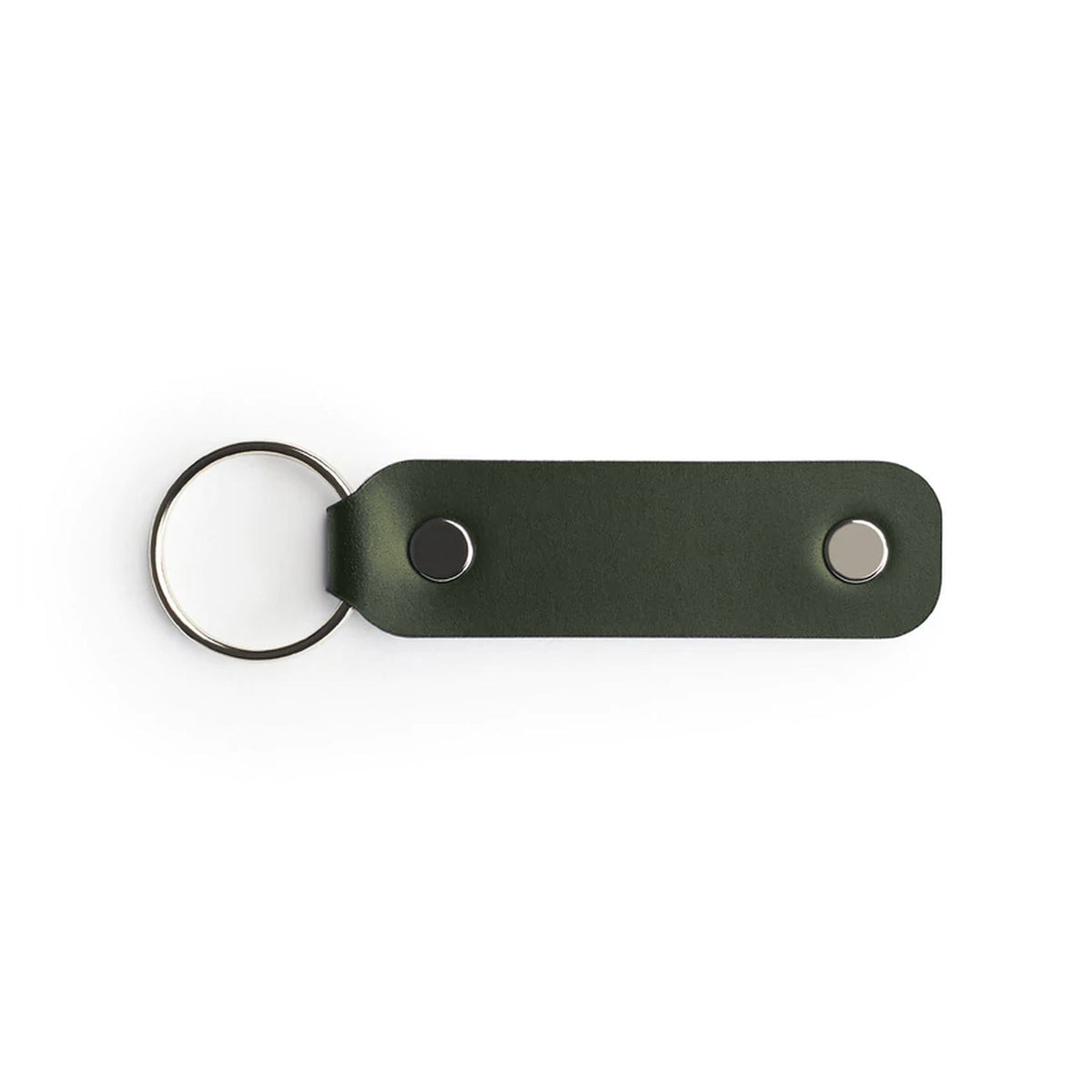 Green full-grain leather keyring, flat lay — personalised gift — CarveOn, made in Ireland#Color_Green