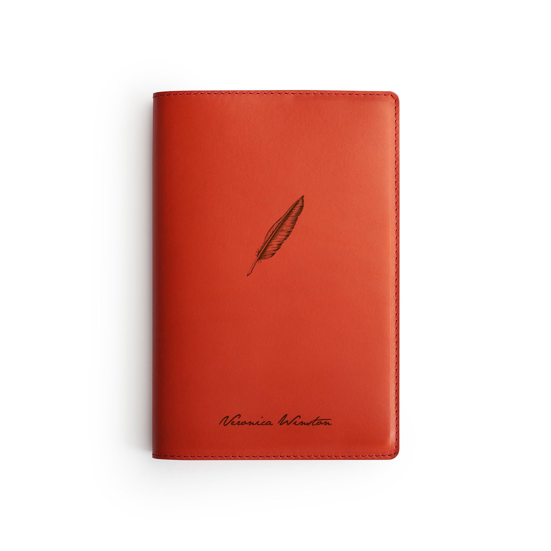 Red full-grain leather A5 notebook — personalised — CarveOn, made in Ireland#Color_Hidden