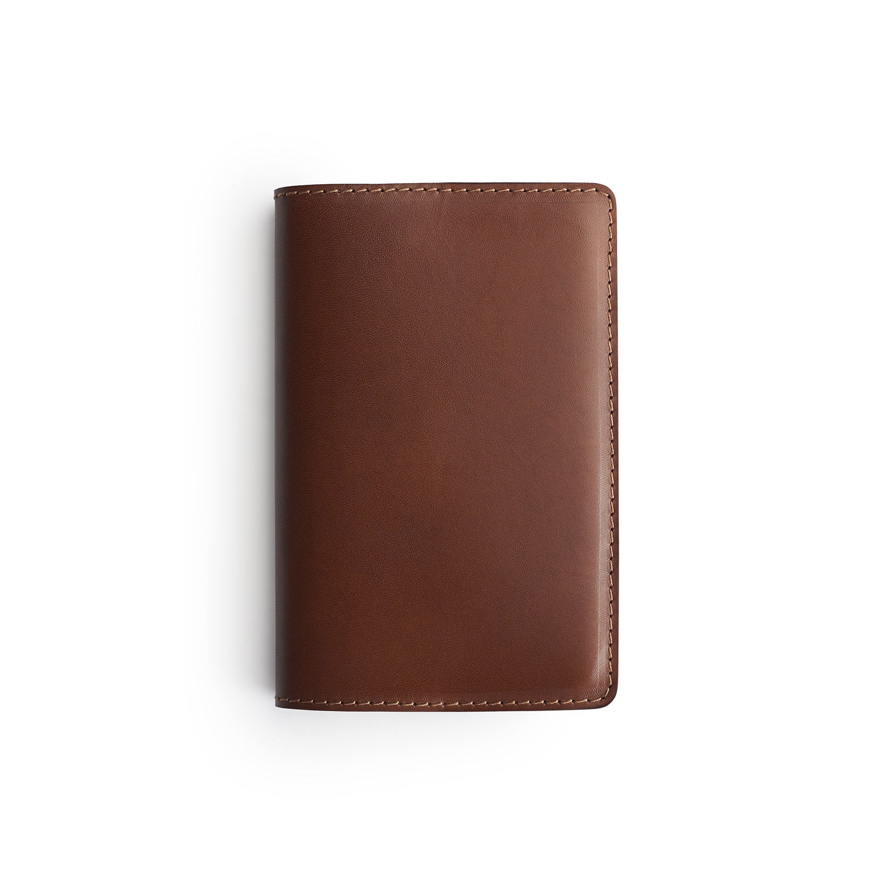 Dark Brown full-grain leather A6 notebook, flat lay — personalised — CarveOn, made in Ireland#Color_Dark Brown