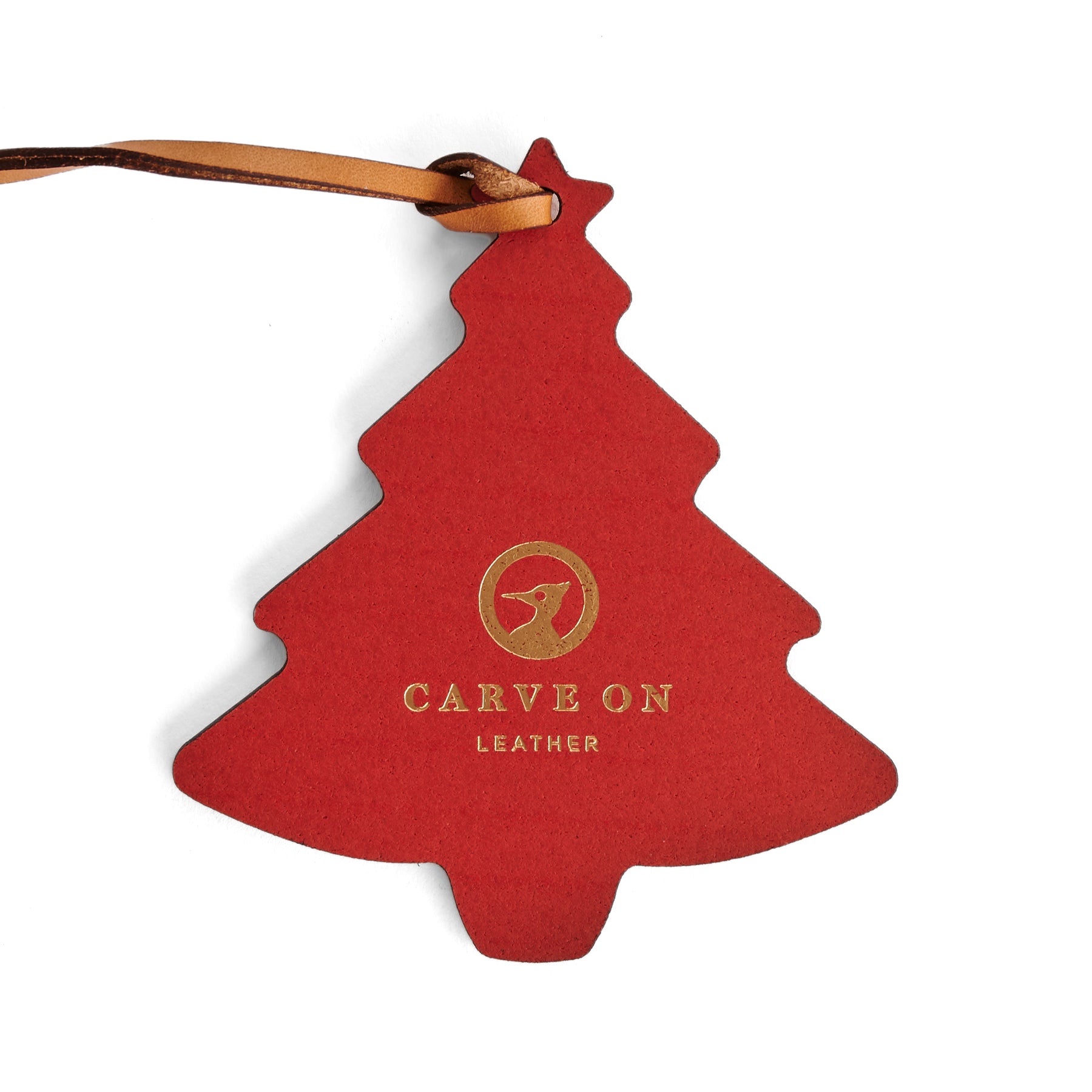 Red leather desk accessory — personalised gift — CarveOn, made in Ireland#Color_Red