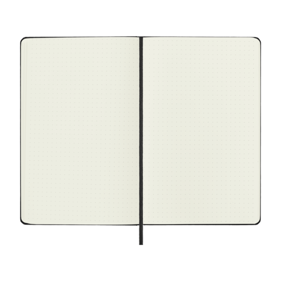 Moleskine notebook with leather cover and pen — personalised gift — CarveOn, made in Ireland #Notebook Type_The Classic Dotted (130 x 210mm)