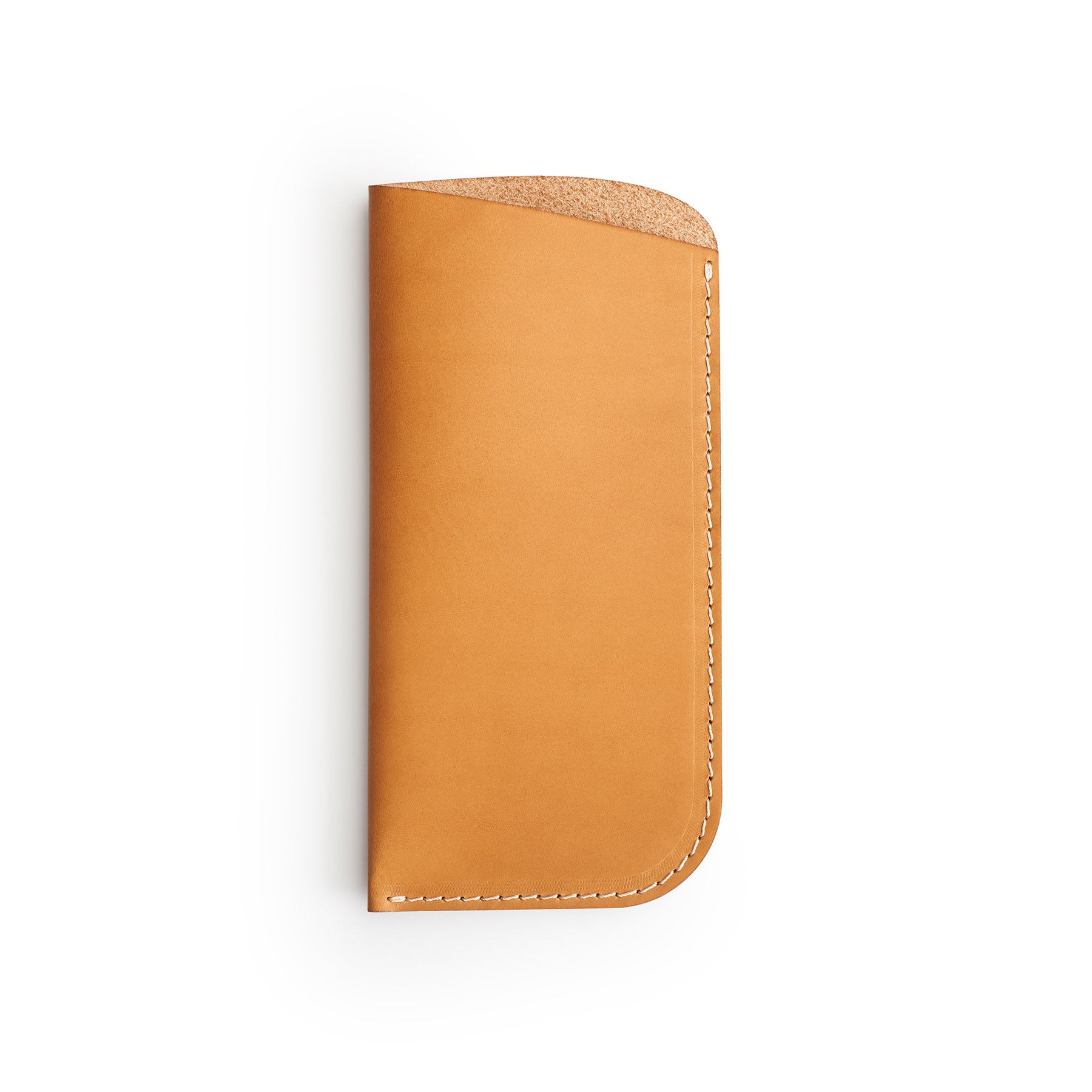 Tan full-grain leather glasses case, flat lay — personalised — CarveOn, made in Ireland#Color_Tan
