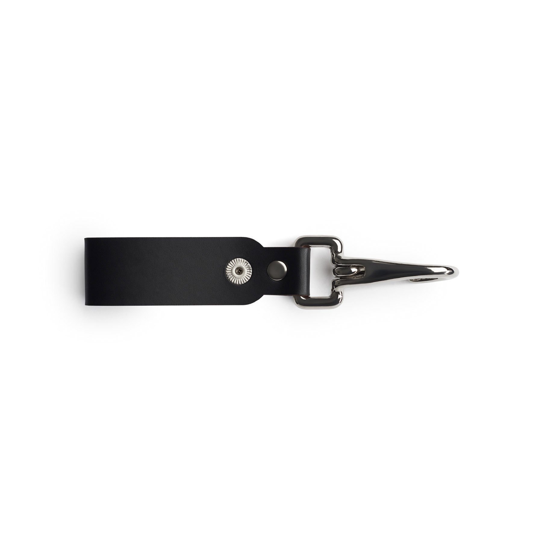 Black full-grain leather keyring, flat lay — personalised gift — CarveOn, made in Ireland#Color_Black