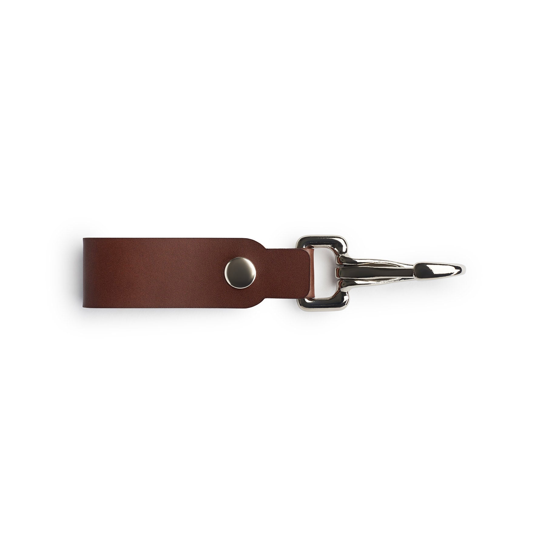 Dark Brown full-grain leather keyring, flat lay — personalised gift — CarveOn, made in Ireland#Color_Dark Brown