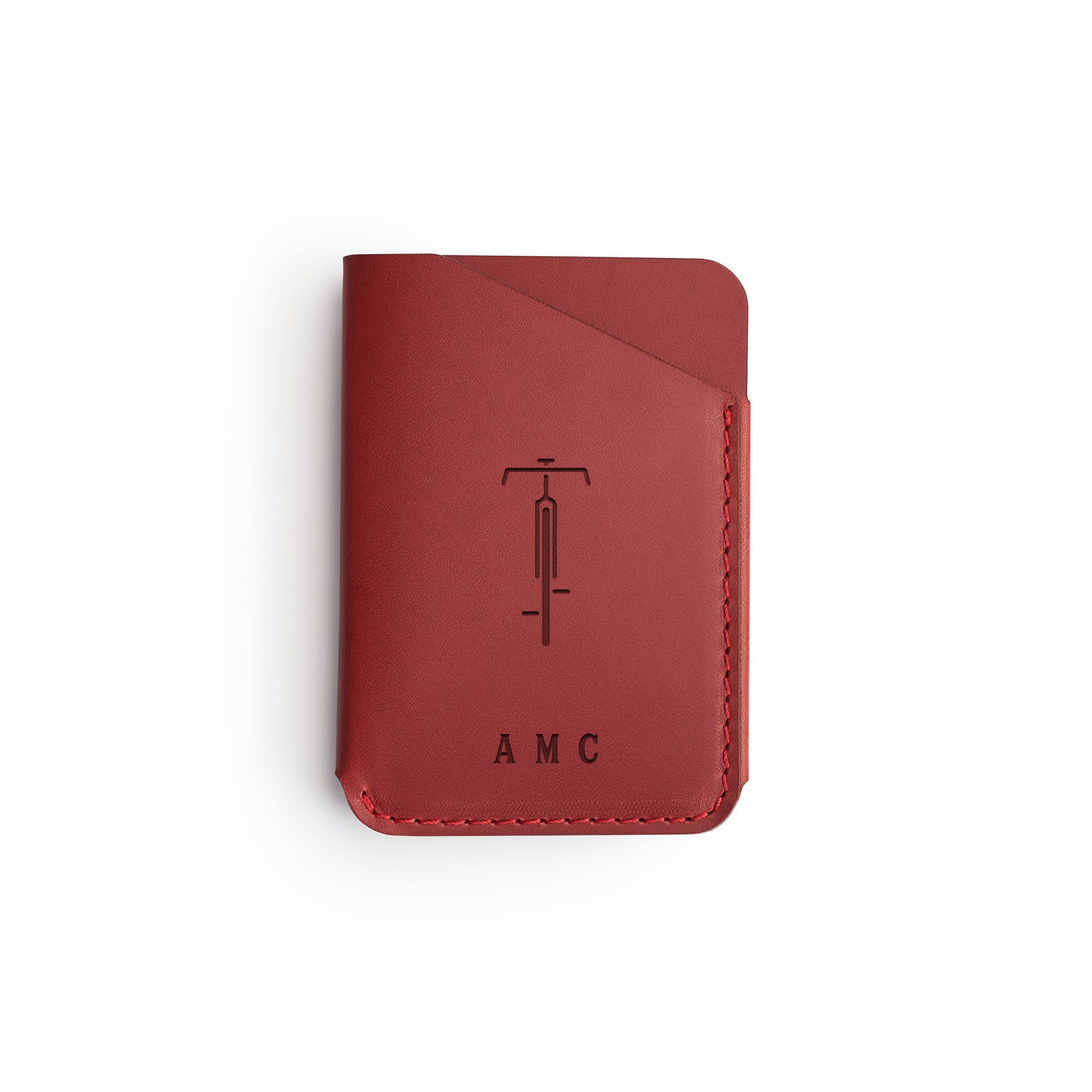 Burgundy full-grain leather quick-draw wallet — personalised — CarveOn, made in Ireland#Color_Hidden