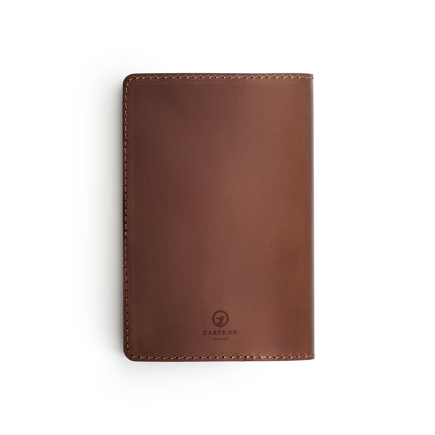Dark Brown leather golf scorecard holder, flat lay — personalised golf gift — CarveOn, handmade in Ireland#Color_Dark Brown