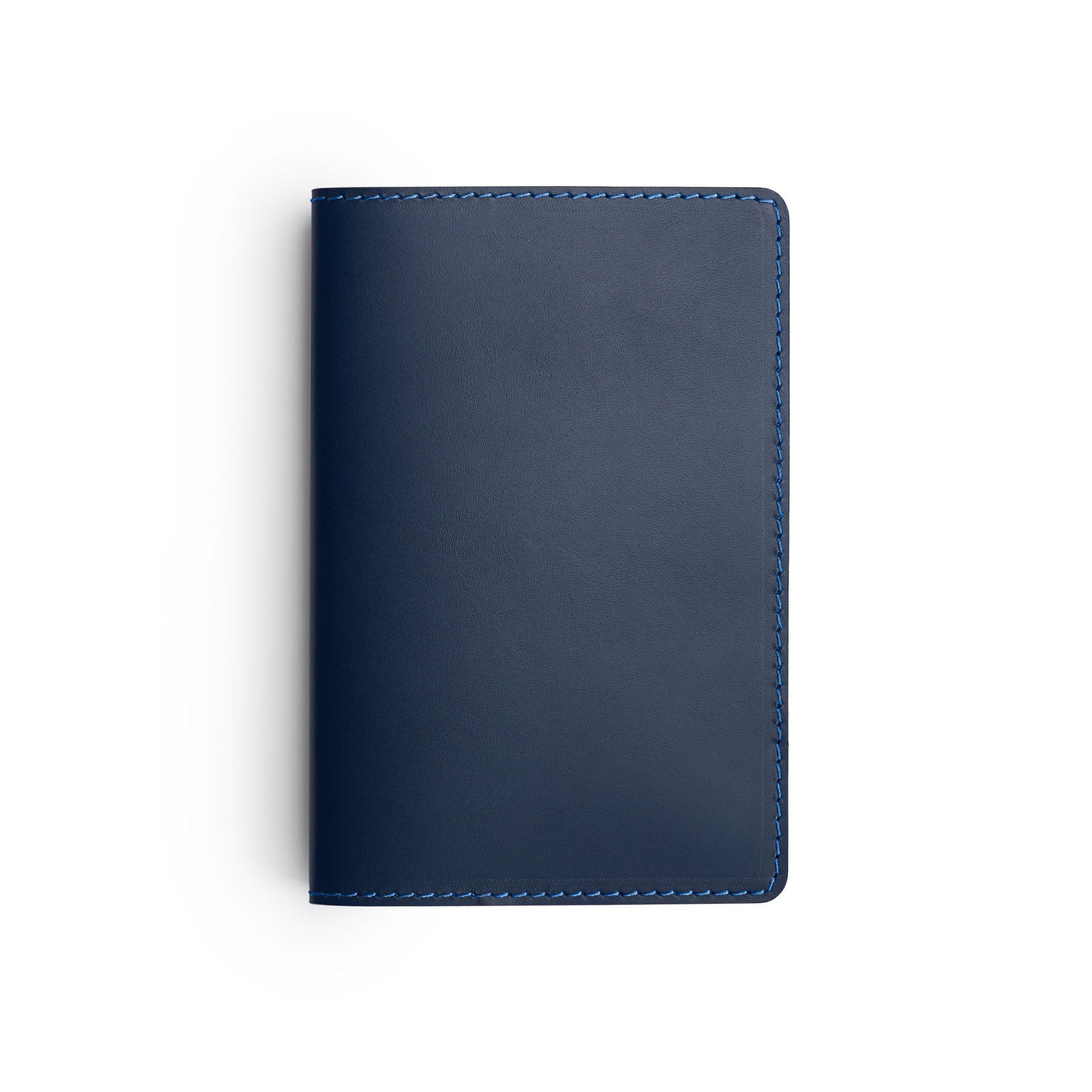 Navy leather golf scorecard holder, flat lay — personalised golf gift — CarveOn, handmade in Ireland#Color_Navy