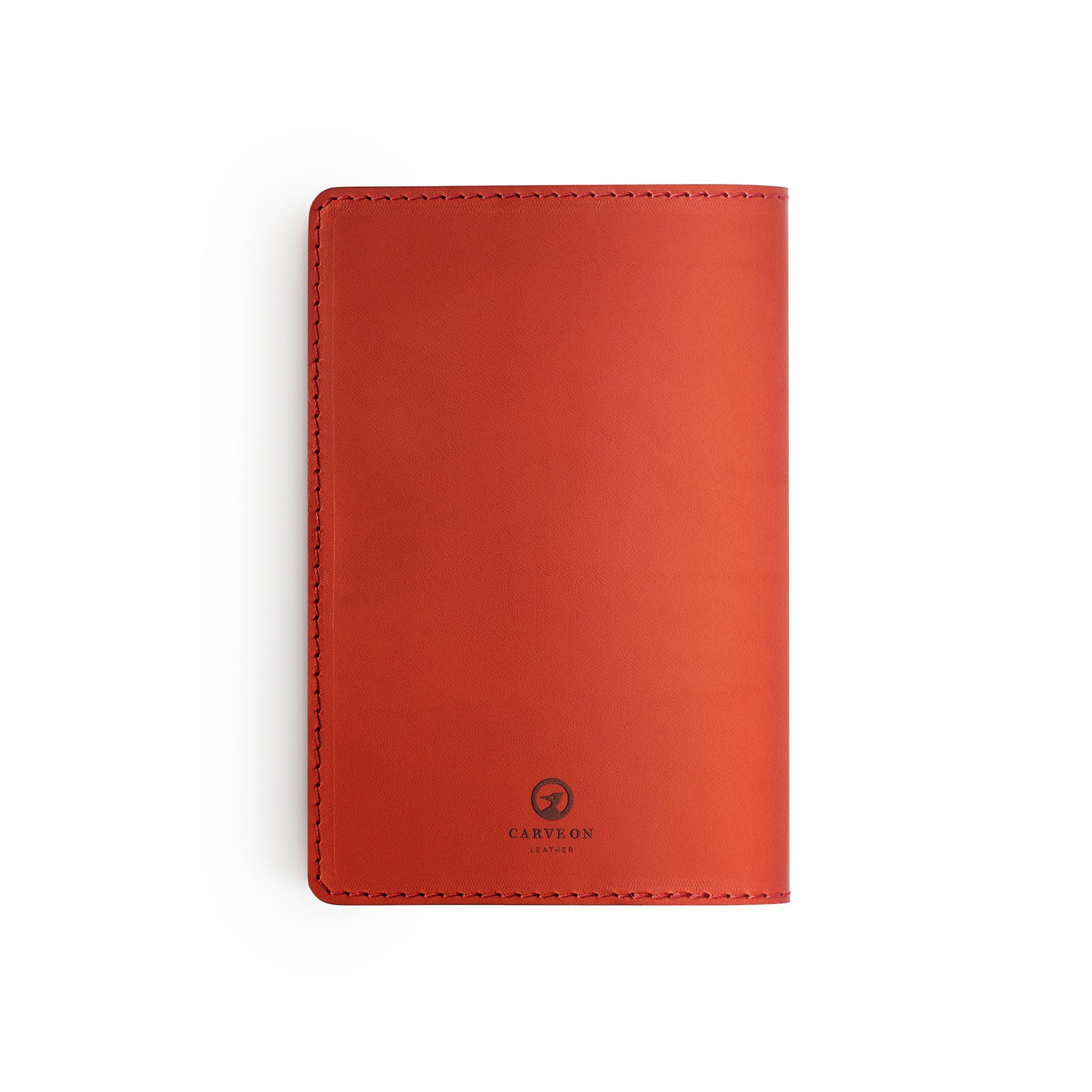 Red leather golf scorecard holder, flat lay — personalised golf gift — CarveOn, handmade in Ireland#Color_Red