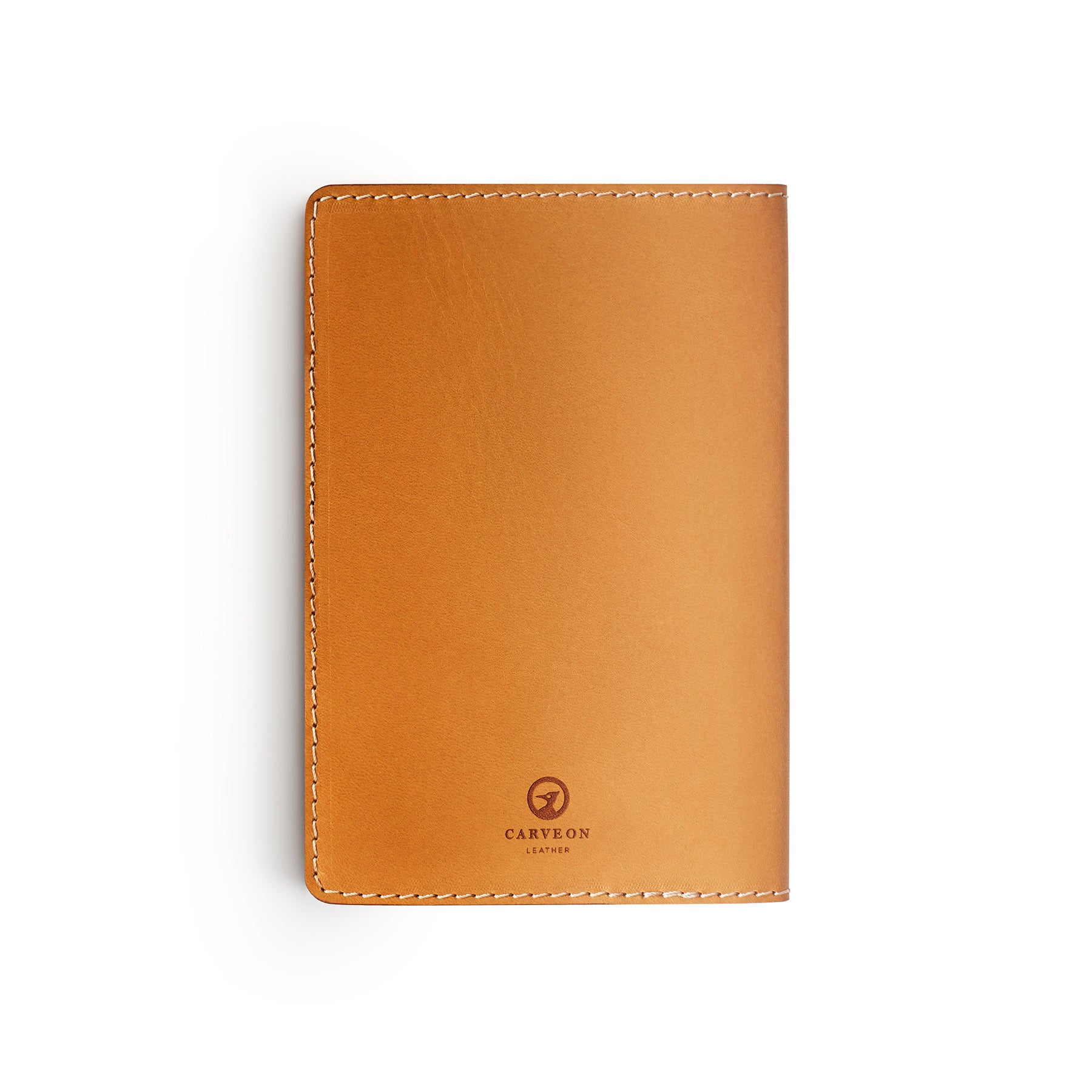 Tan leather golf scorecard holder, flat lay — personalised golf gift — CarveOn, handmade in Ireland#Color_Tan