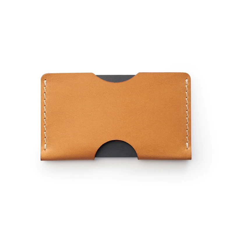 Tan full-grain leather landscape card holder — personalised — CarveOn, made in Ireland#Color_Tan