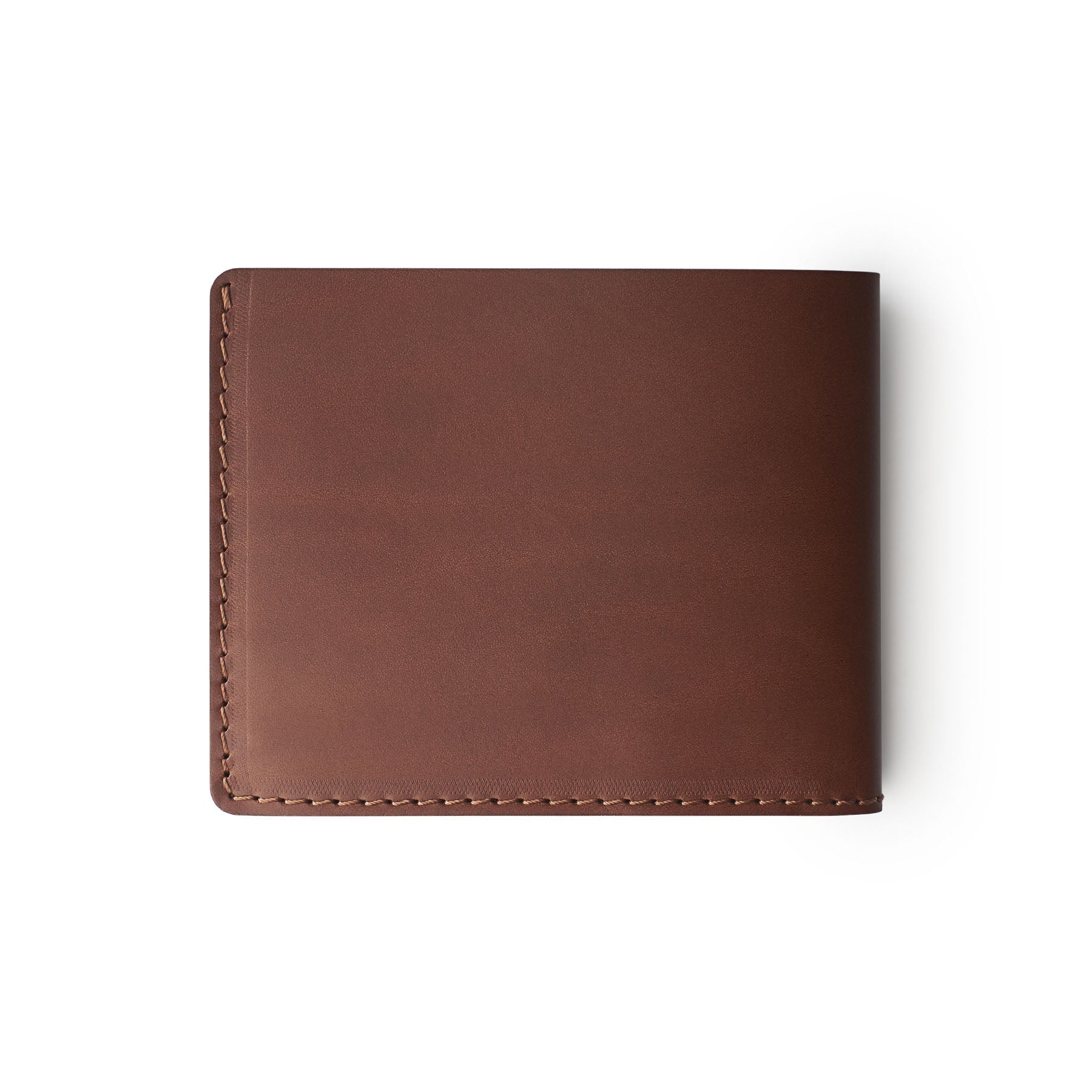 Dark Brown full-grain leather traditional wallet, flat lay — personalised — CarveOn, made in Ireland#Color_Dark Brown