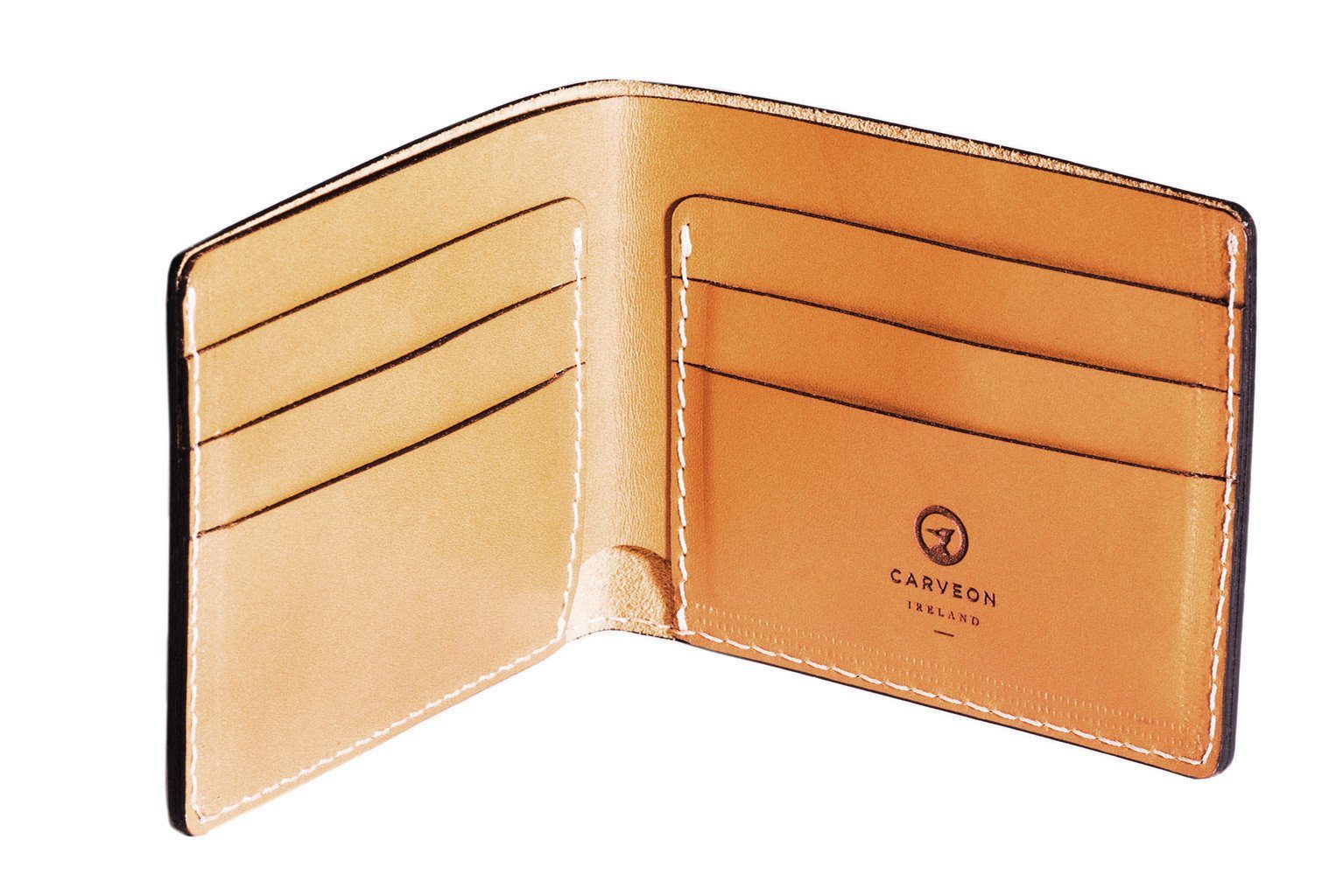 Full-grain leather traditional wallet — personalised — CarveOn, made in Ireland#Color_Tan