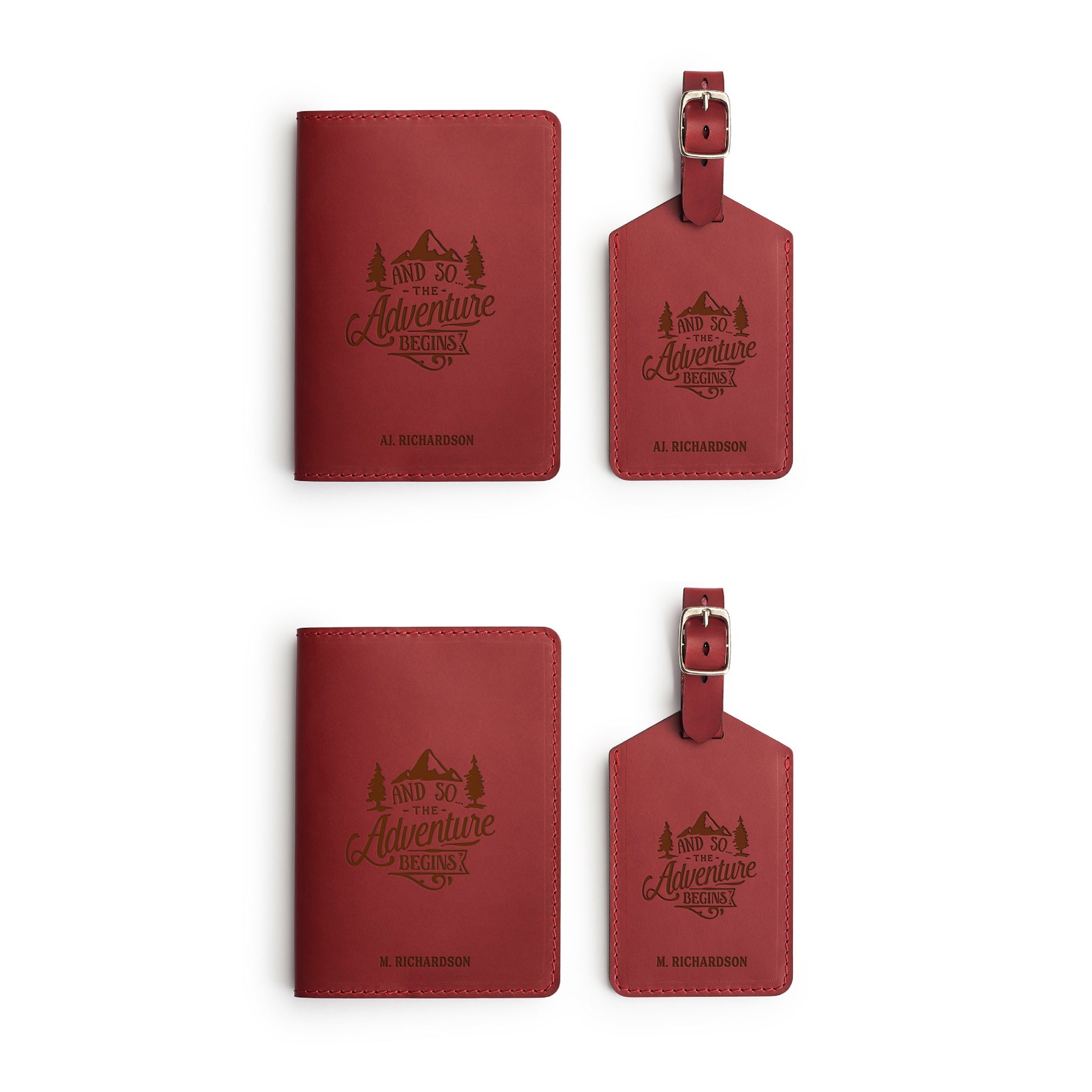 Leather travel gift set — personalised — CarveOn, made in Ireland#Color_Hidden