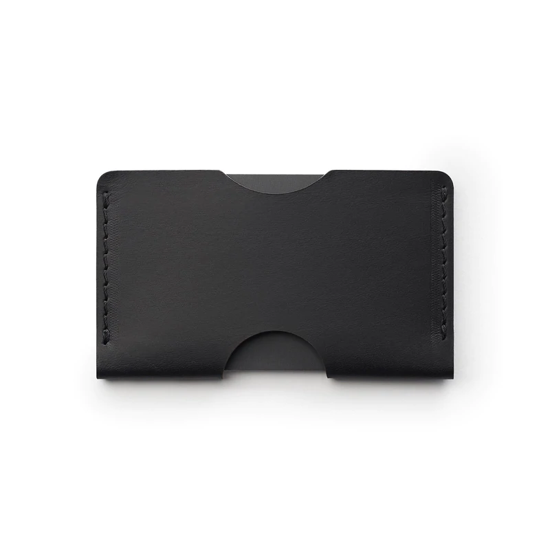Black full-grain leather landscape card holder — personalised — CarveOn, made in Ireland#Color_Black