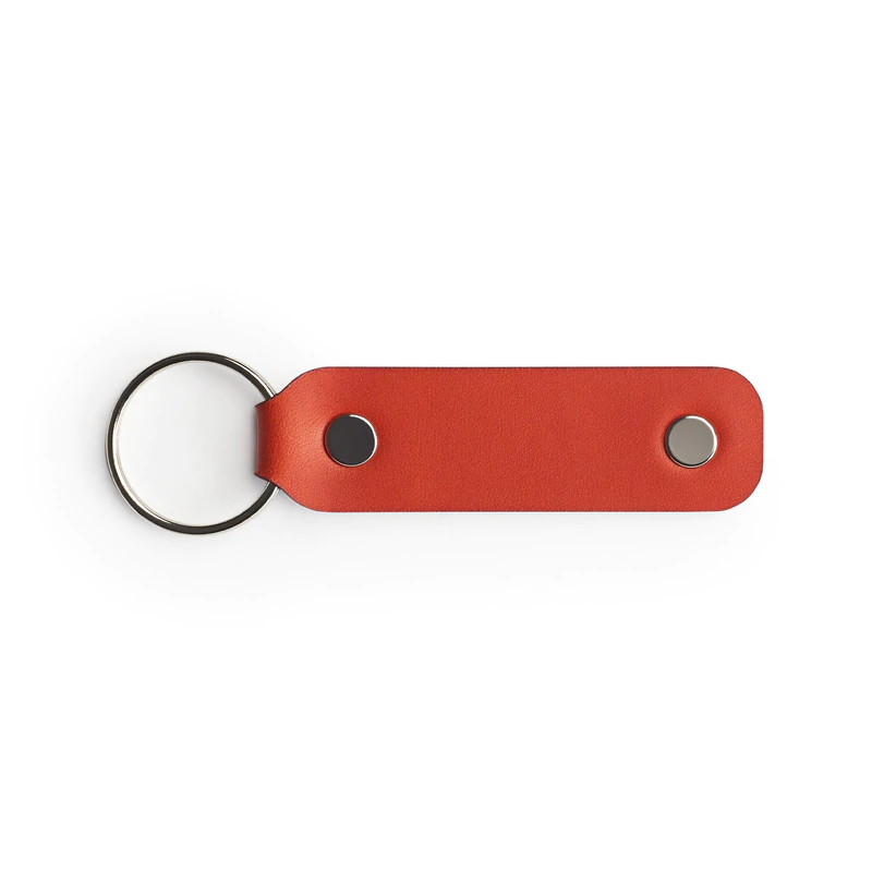 Red full-grain leather keyring — personalised gift — CarveOn, made in Ireland#Color_Red