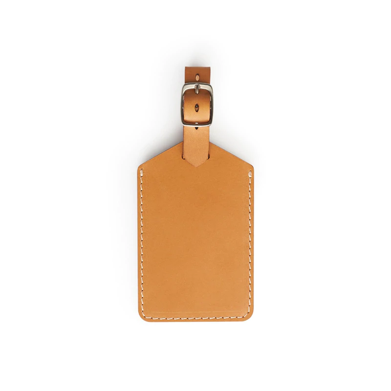 Tan leather golf bag tag — personalised golf gift — CarveOn, handmade in Ireland#Color_Tan