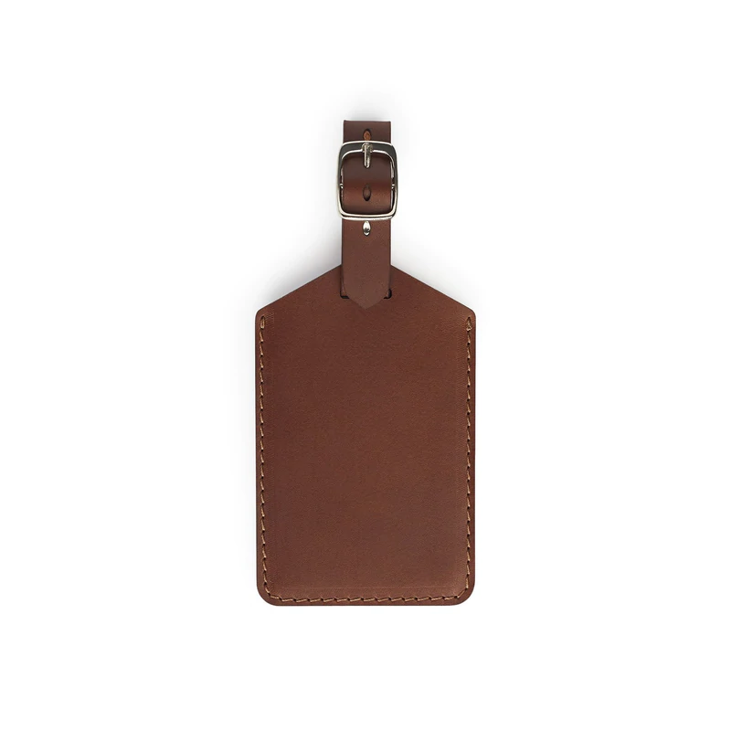 Dark Brown leather golf bag tag — personalised golf gift — CarveOn, handmade in Ireland#Color_Dark Brown