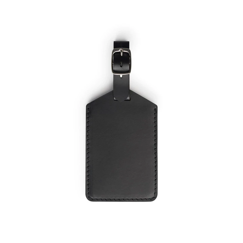 Black leather golf bag tag — personalised golf gift — CarveOn, handmade in Ireland#Color_Black