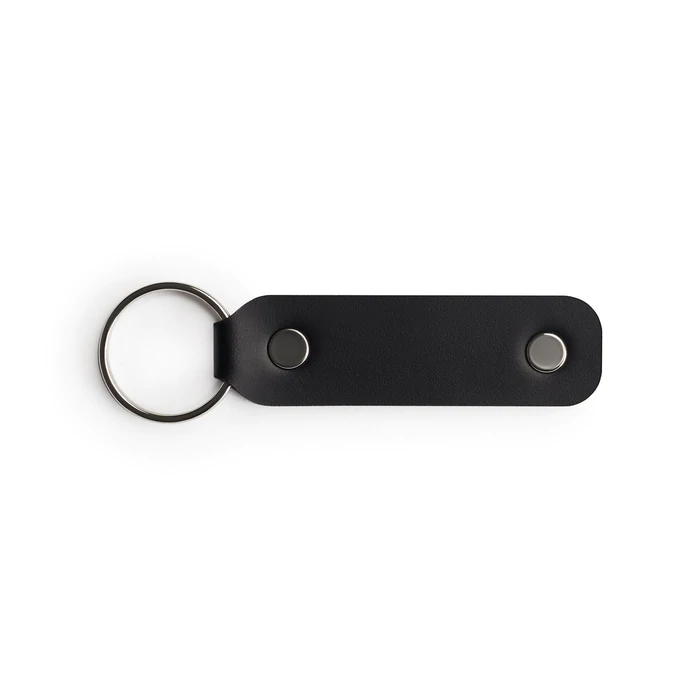 Black full-grain leather keyring — personalised gift — CarveOn, made in Ireland#Color_Black