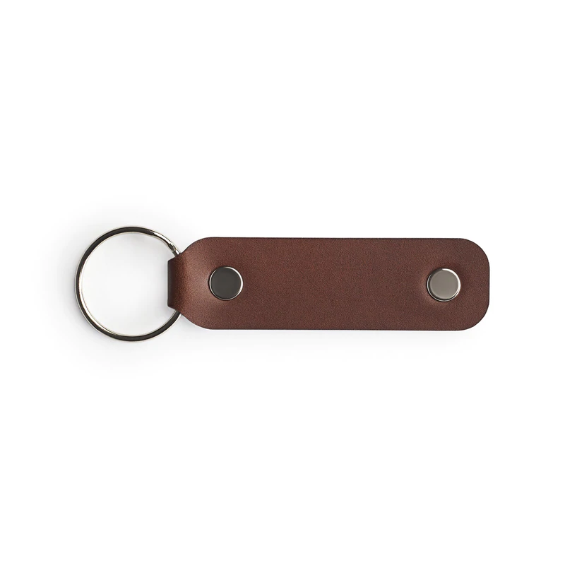 Dark Brown full-grain leather keyring — personalised gift — CarveOn, made in Ireland#Color_Dark Brown