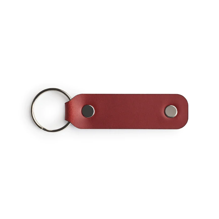 Burgundy full-grain leather keyring — personalised gift — CarveOn, made in Ireland#Color_Burgundy